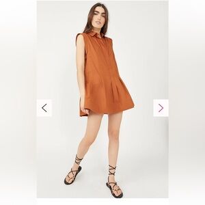 Free People Naomi Mini Dress. Size L. Rust. 100% cotton. Perfect for warm days.